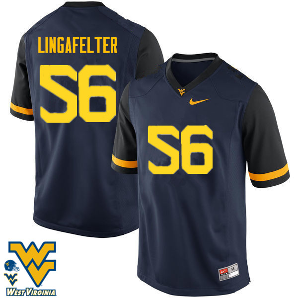 NCAA Men's Grant Lingafelter West Virginia Mountaineers Navy #56 Nike Stitched Football College Authentic Jersey FI23R35PO